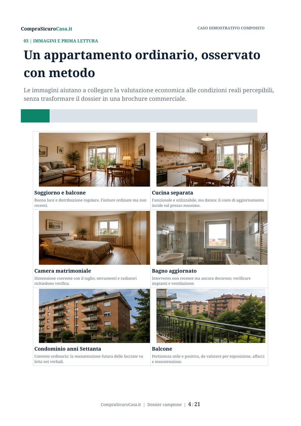Pagina fotografica illustrativa del dossier campione